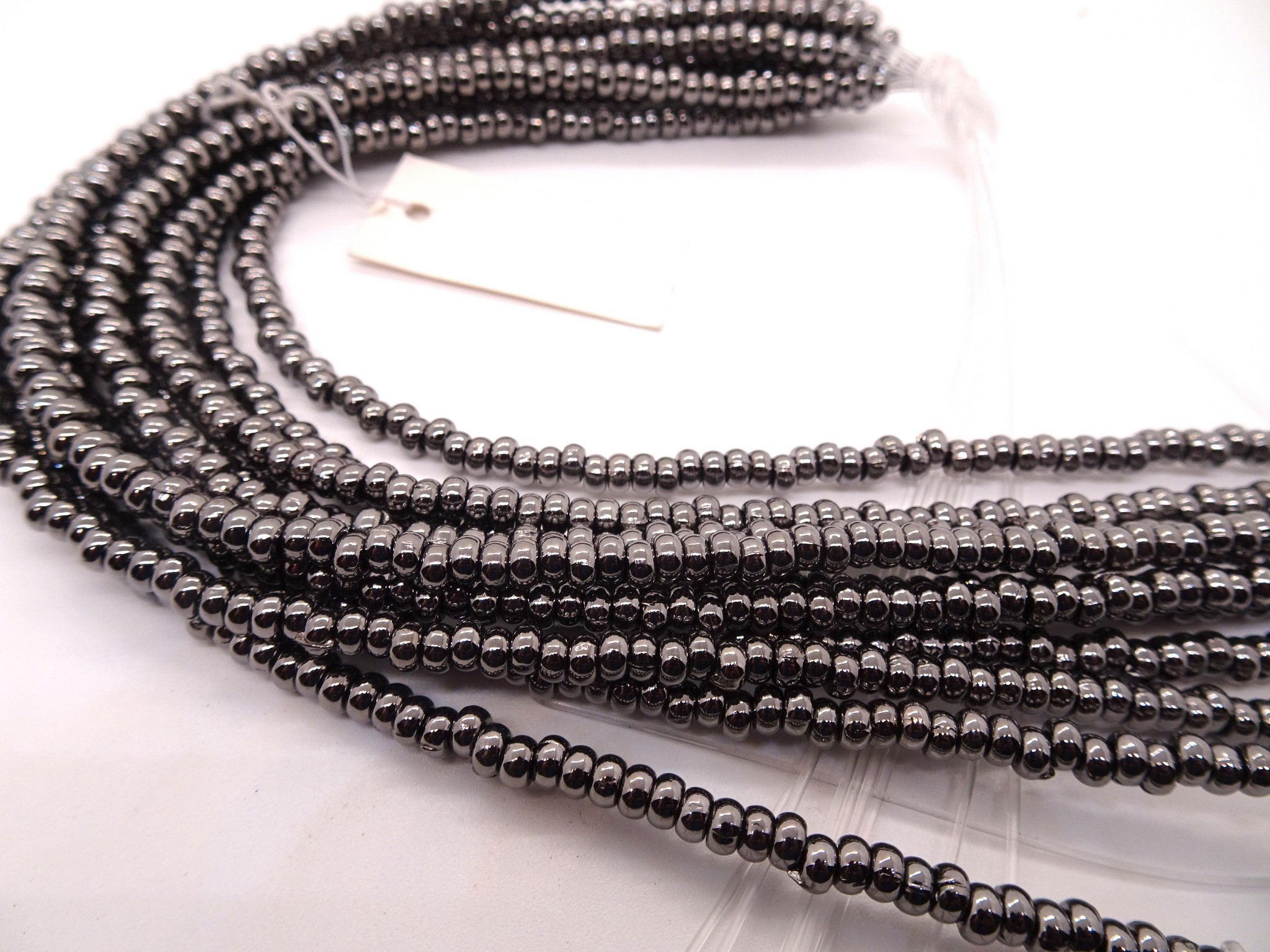 (image for) Gunmetal hematite rondelle beads 2x4mm #1254