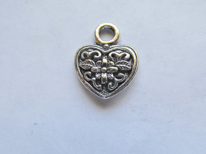 Modal Additional Images for Heart antique silver charm #BS-ch157