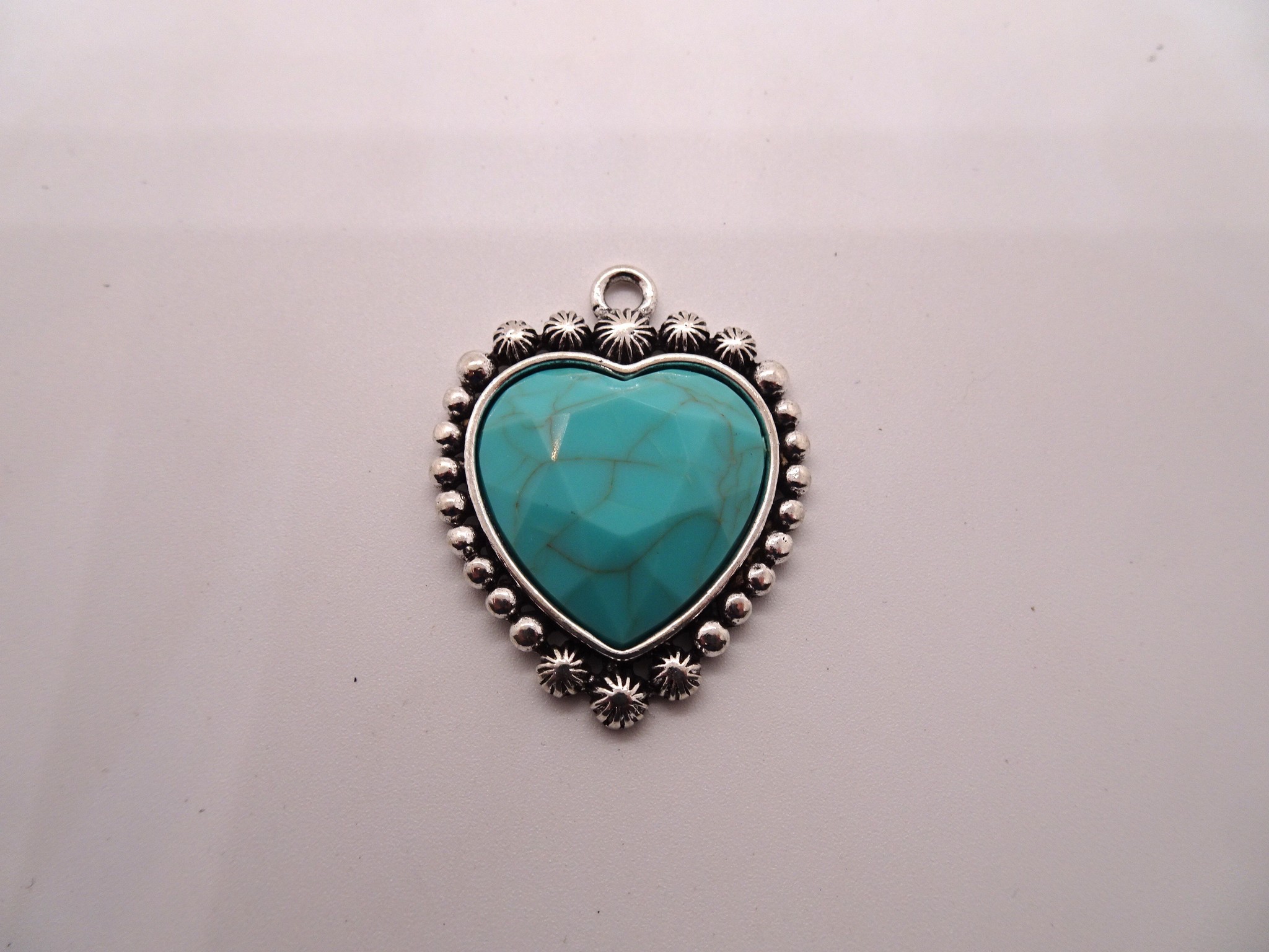 Modal Additional Images for Heart turquoise patina pendant #PP86