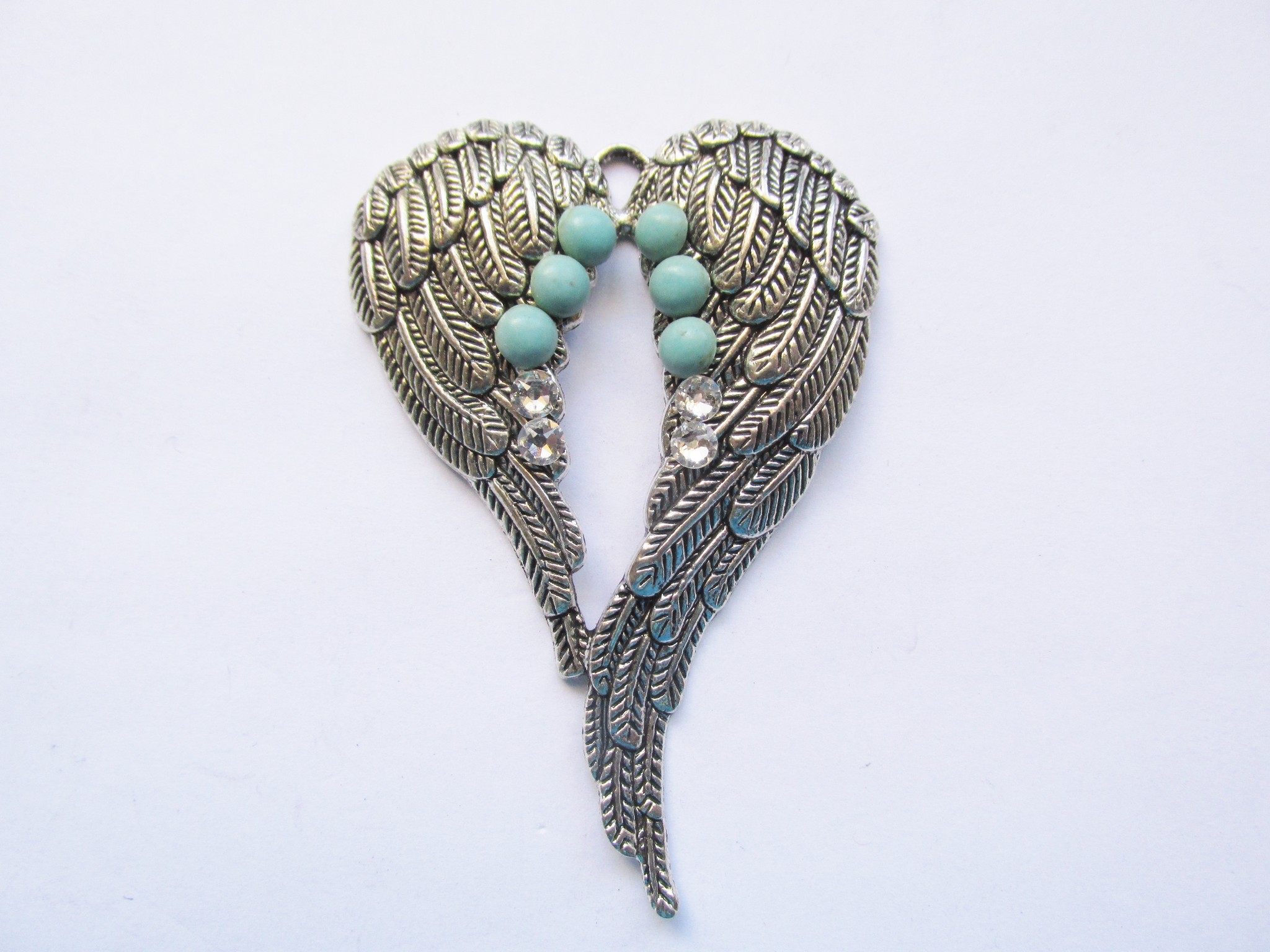 (image for) Heart wings with stones and crystals #RM-354
