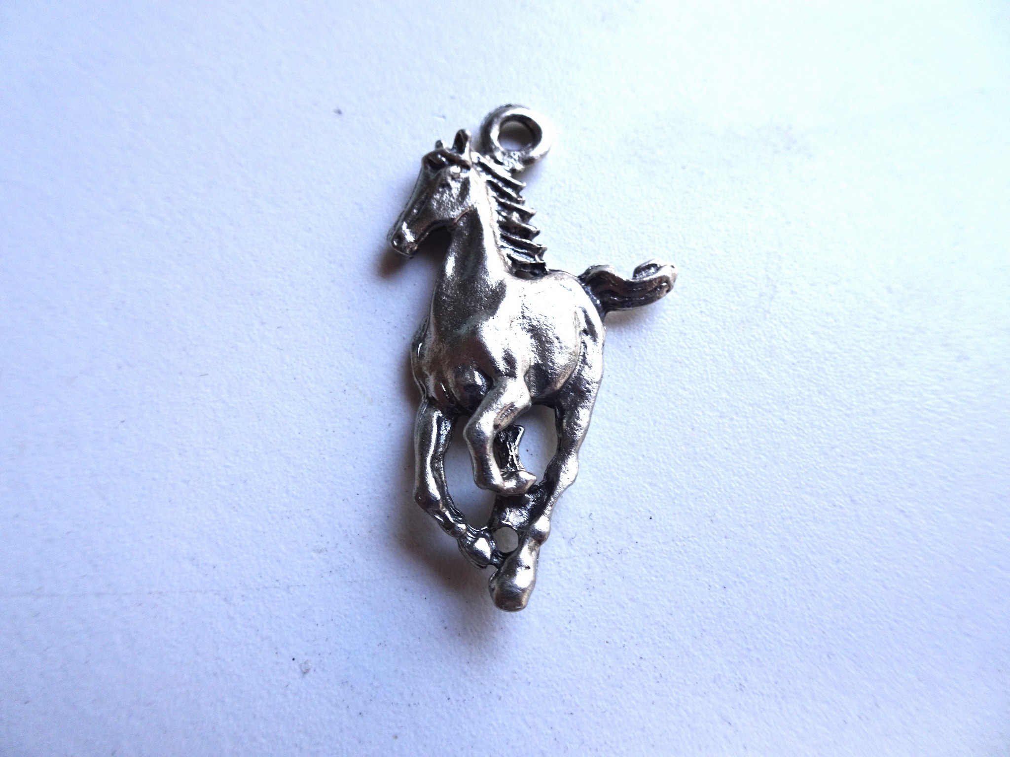 (image for) Horse pewter silver charm small pendant #5000s-55