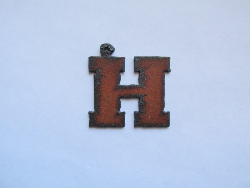 (image for) Initial Letter Rockwell Metal "H" - Pendant #RK-H