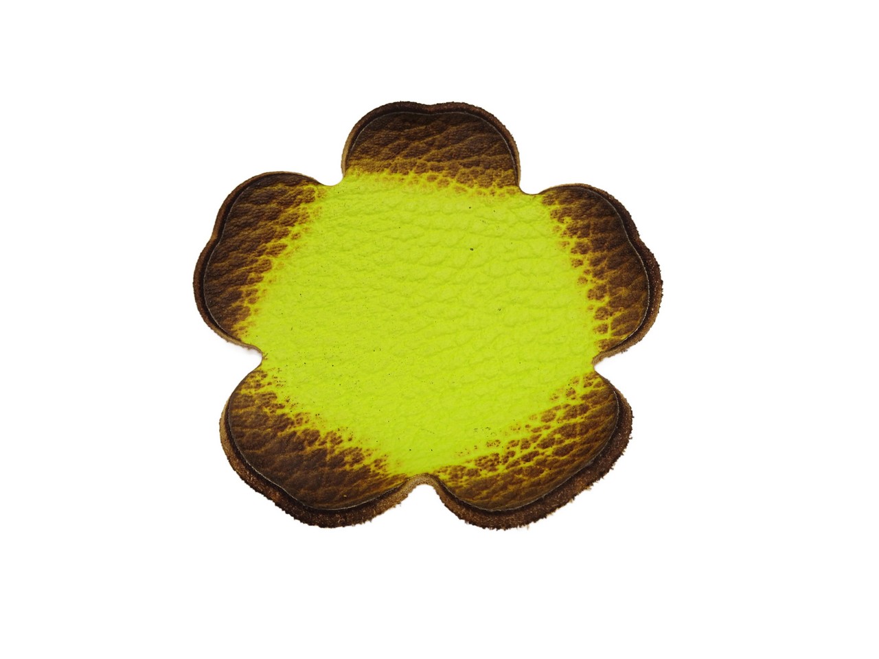 (image for) Lime green leather flower