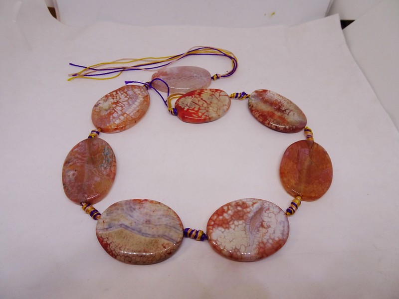 (image for) Orange Agate oval 30x41mm beads #1628