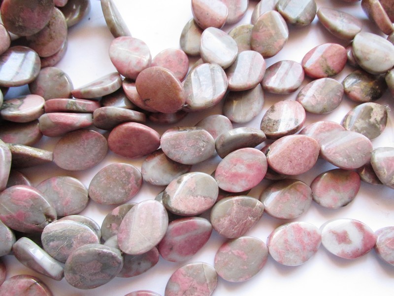 (image for) Pink and gray agate oval 18x25mm #1523B
