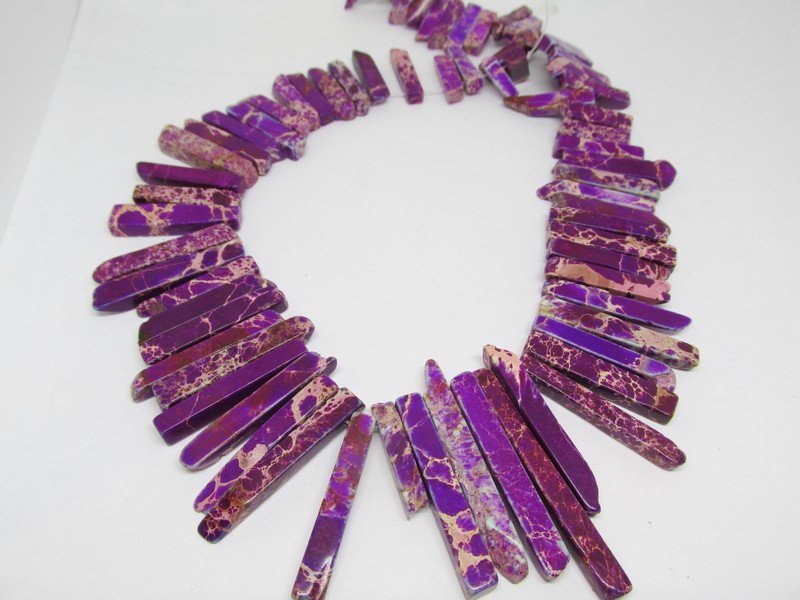 (image for) Purple Imperial Jasper stick beads graduated #1551