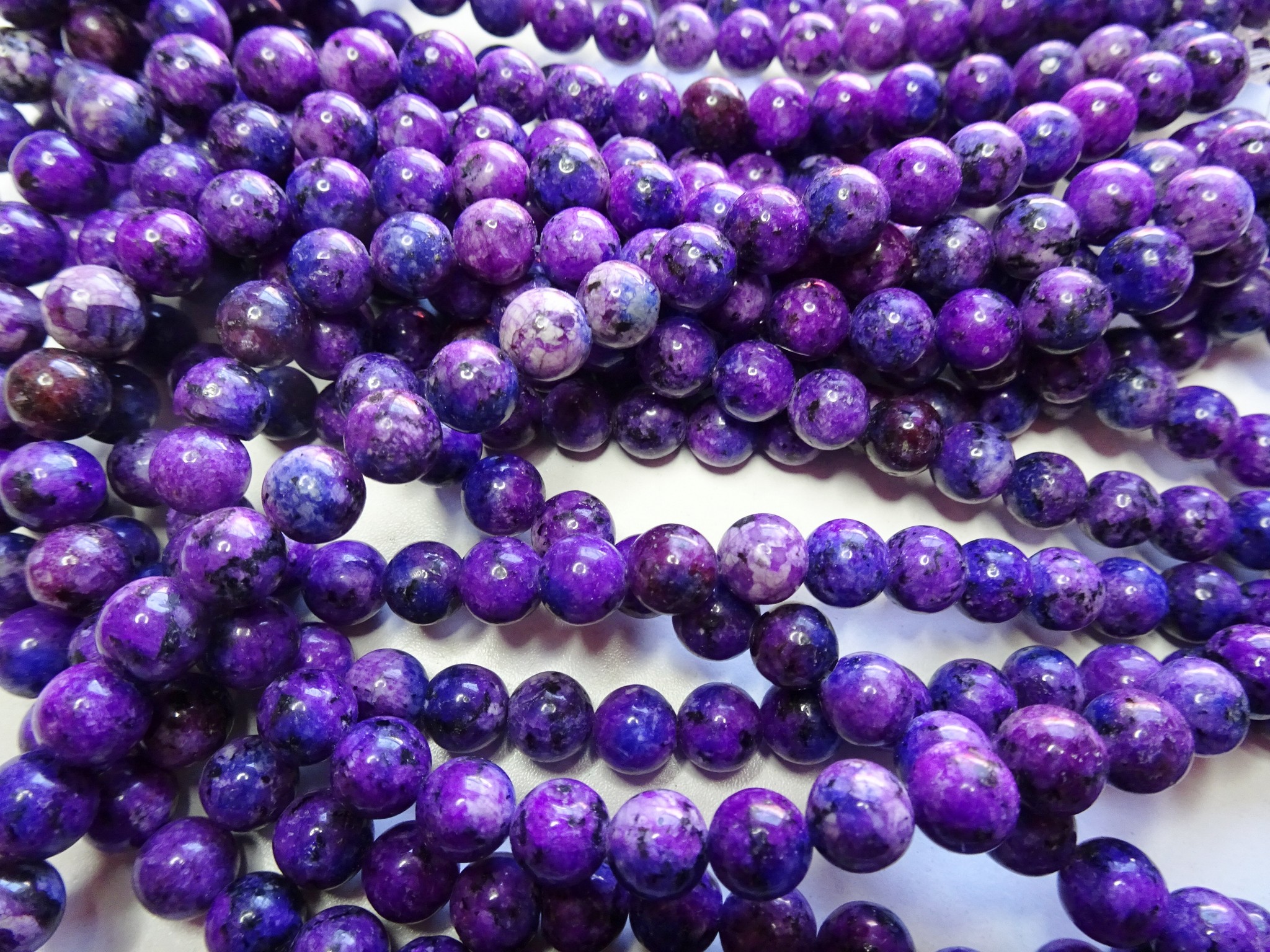 (image for) Purple 8mm round stone beads #1566-TU