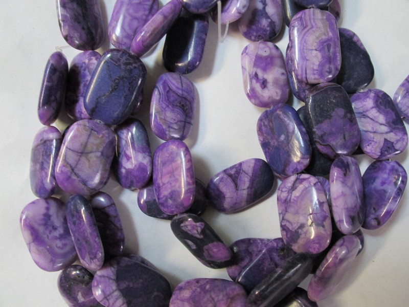 (image for) Purple Agate rectangle beads 20x30mm #HU16-1317