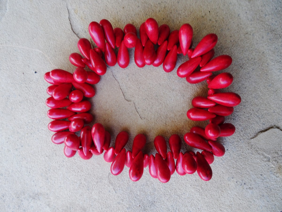(image for) Red drop beads 25mm #1745A