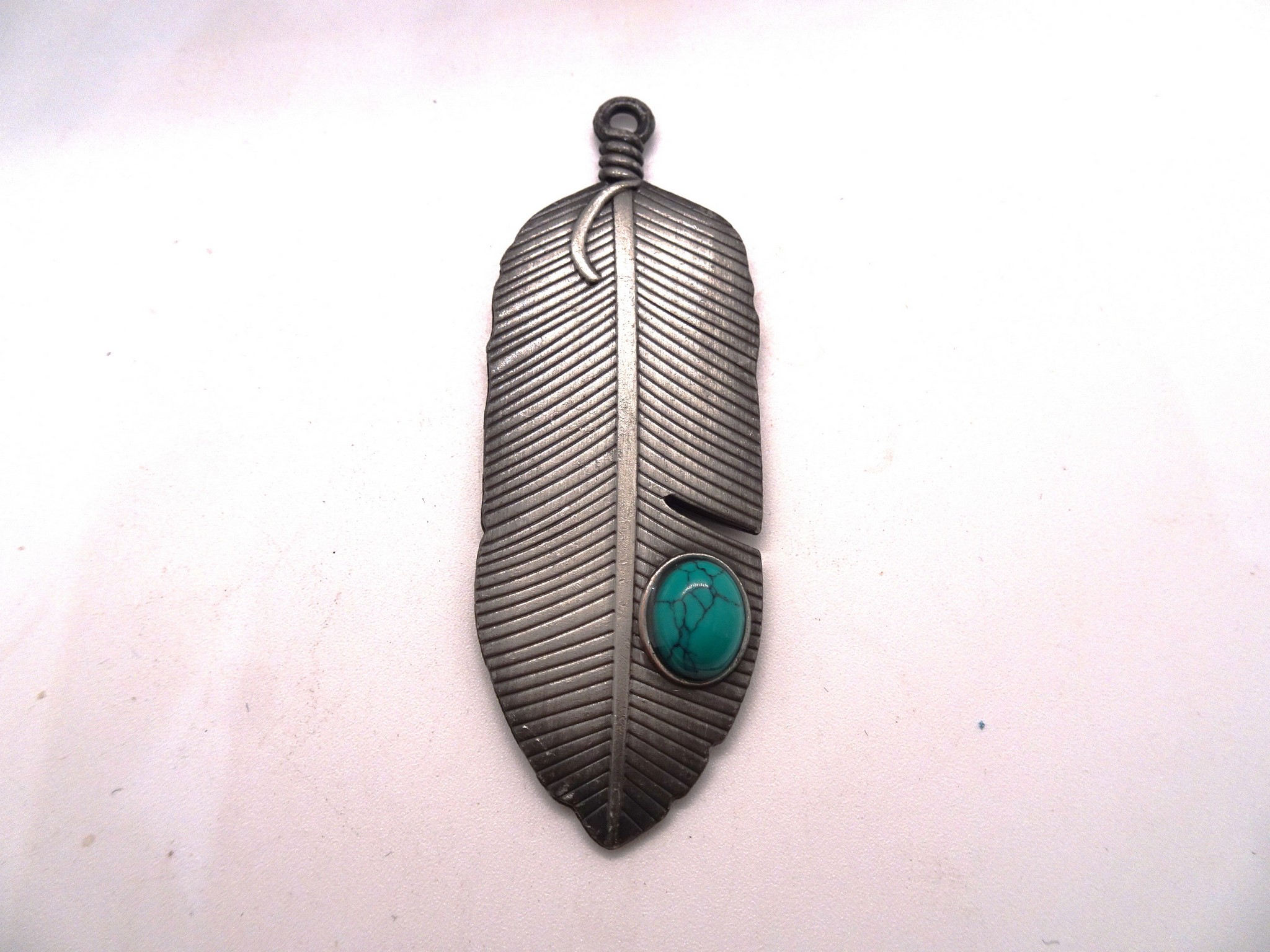 (image for) Feather pendant with stone #RM-533