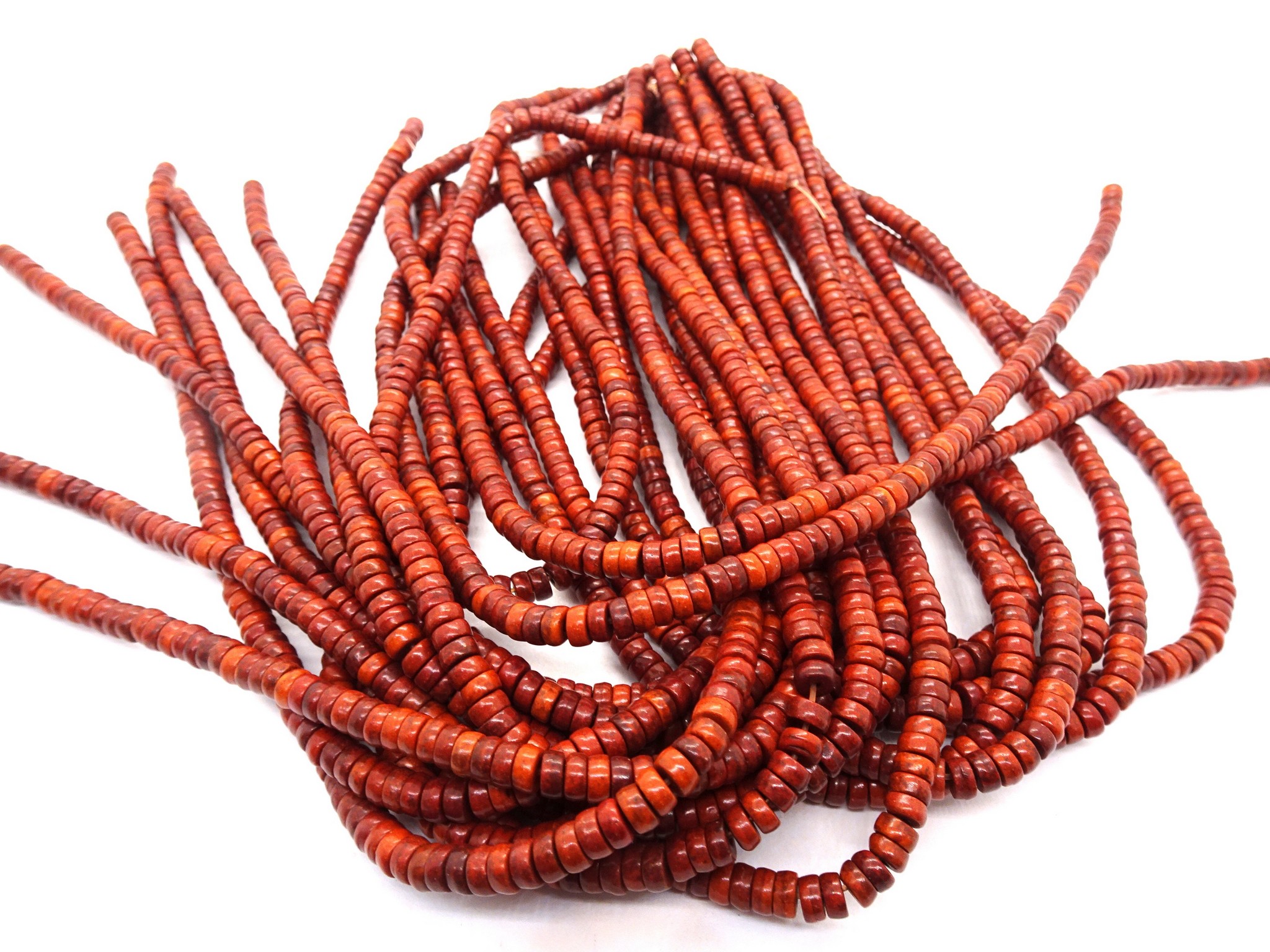 (image for) Rust rondell heishi style beads 2x5.5mm #1074