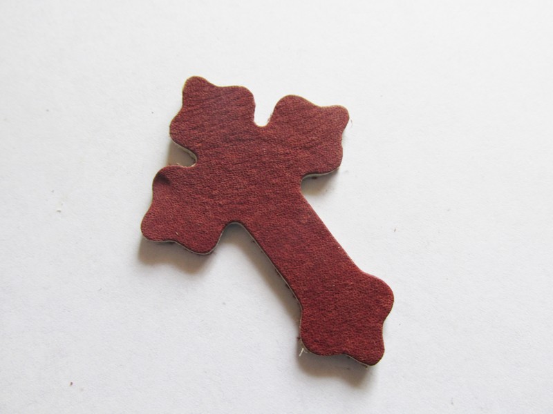 Cross Pendant stone Bead - Rust (1 pc) #CP - Small