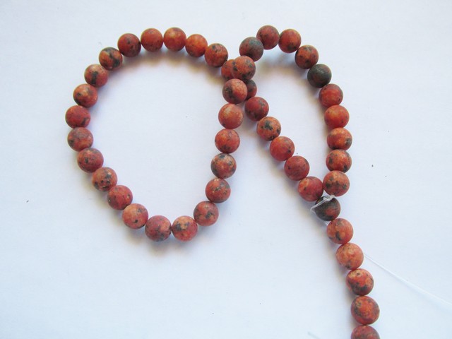 (image for) Rust Jasper round beads mat finish 8mm #1137-A
