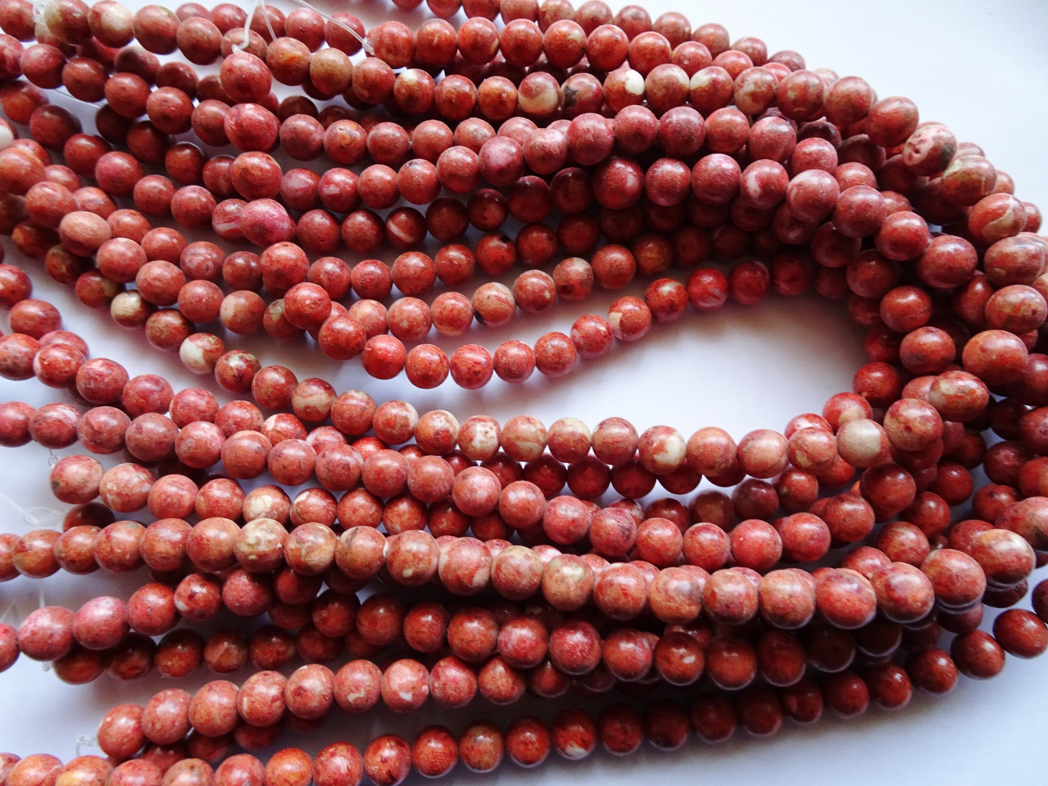 (image for) Rust sponge coral round beads 8mm #1065B