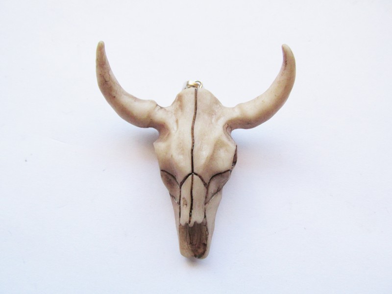 (image for) Steer head longhorn resin pendant #BBSKULL - Click Image to Close