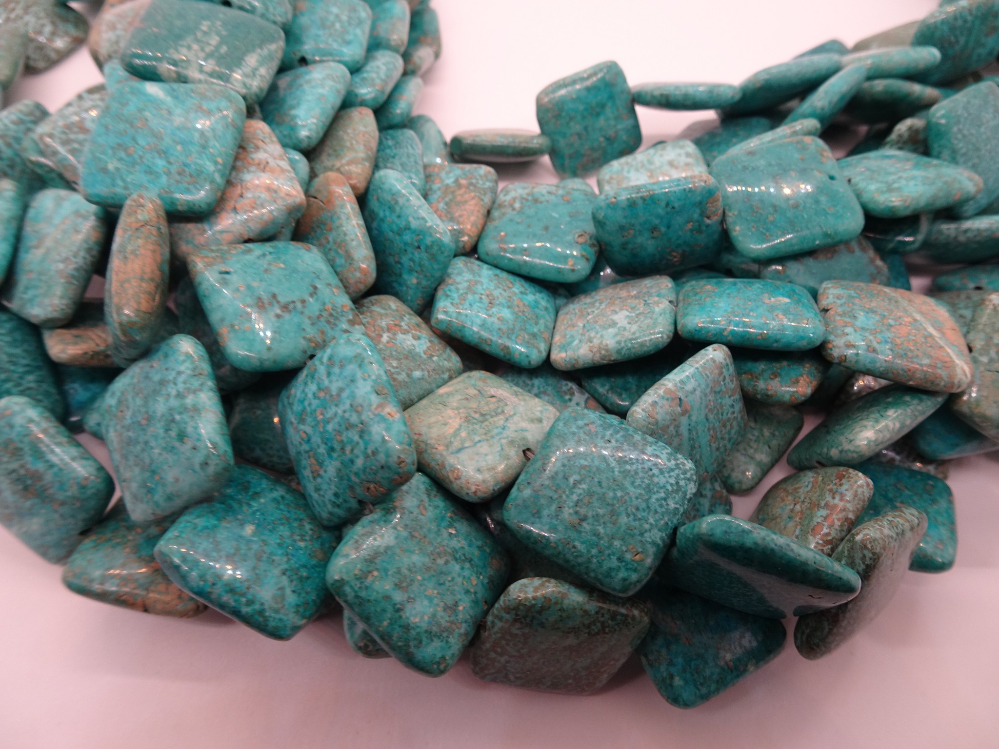 (image for) Teal square beads 20mm #TU-1307