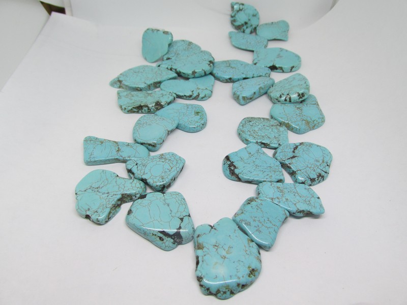 (image for) Turquoise slab side top drilled 35mm #1685