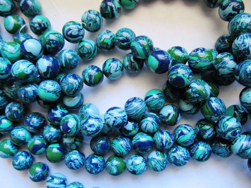 (image for) Turquoise, green, blue rounds 14mm #1272