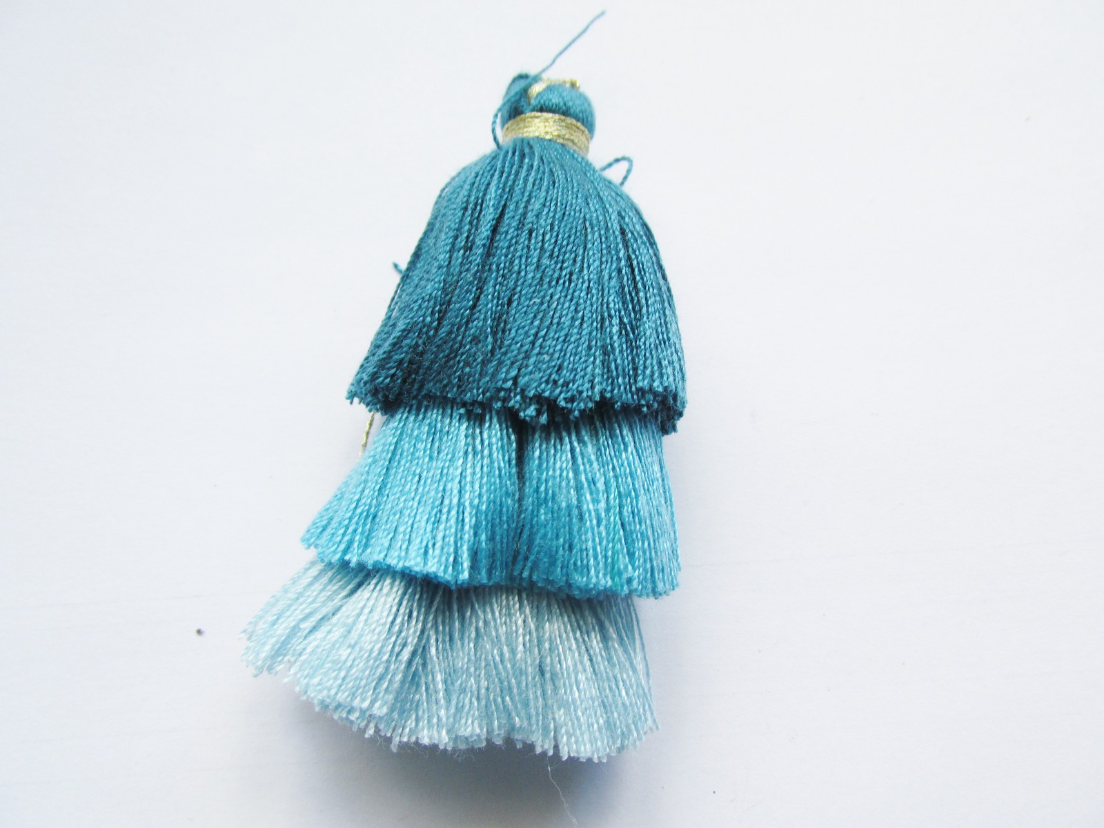 (image for) Turquoise tri color silk tassle #turqtass