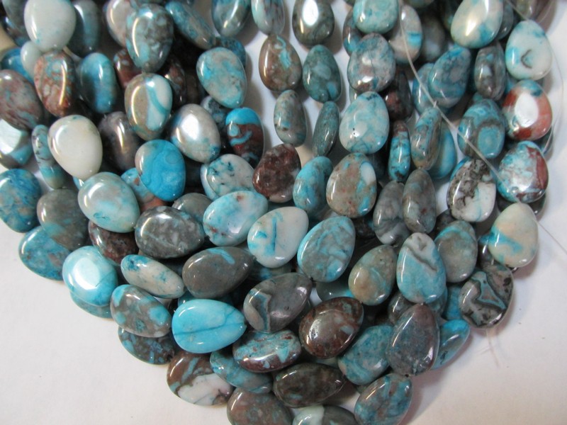 (image for) Turquoise brown teardrop 18mm #1823
