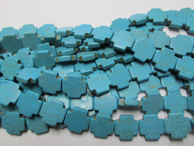 (image for) Turquoise cross beads #GG1014-14