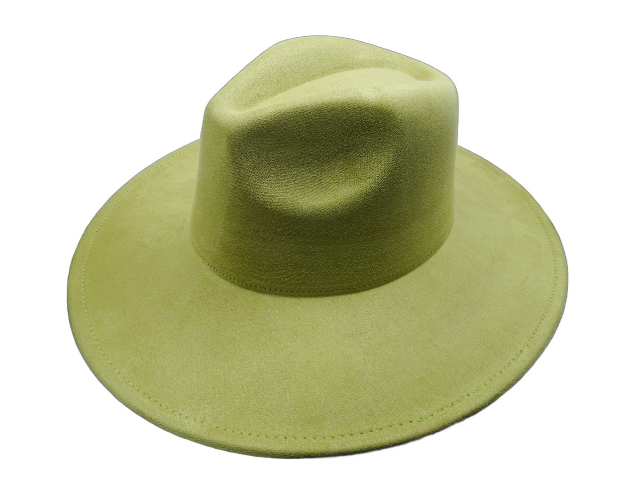 (image for) Vegan suede Wide brim hat - Lime Green