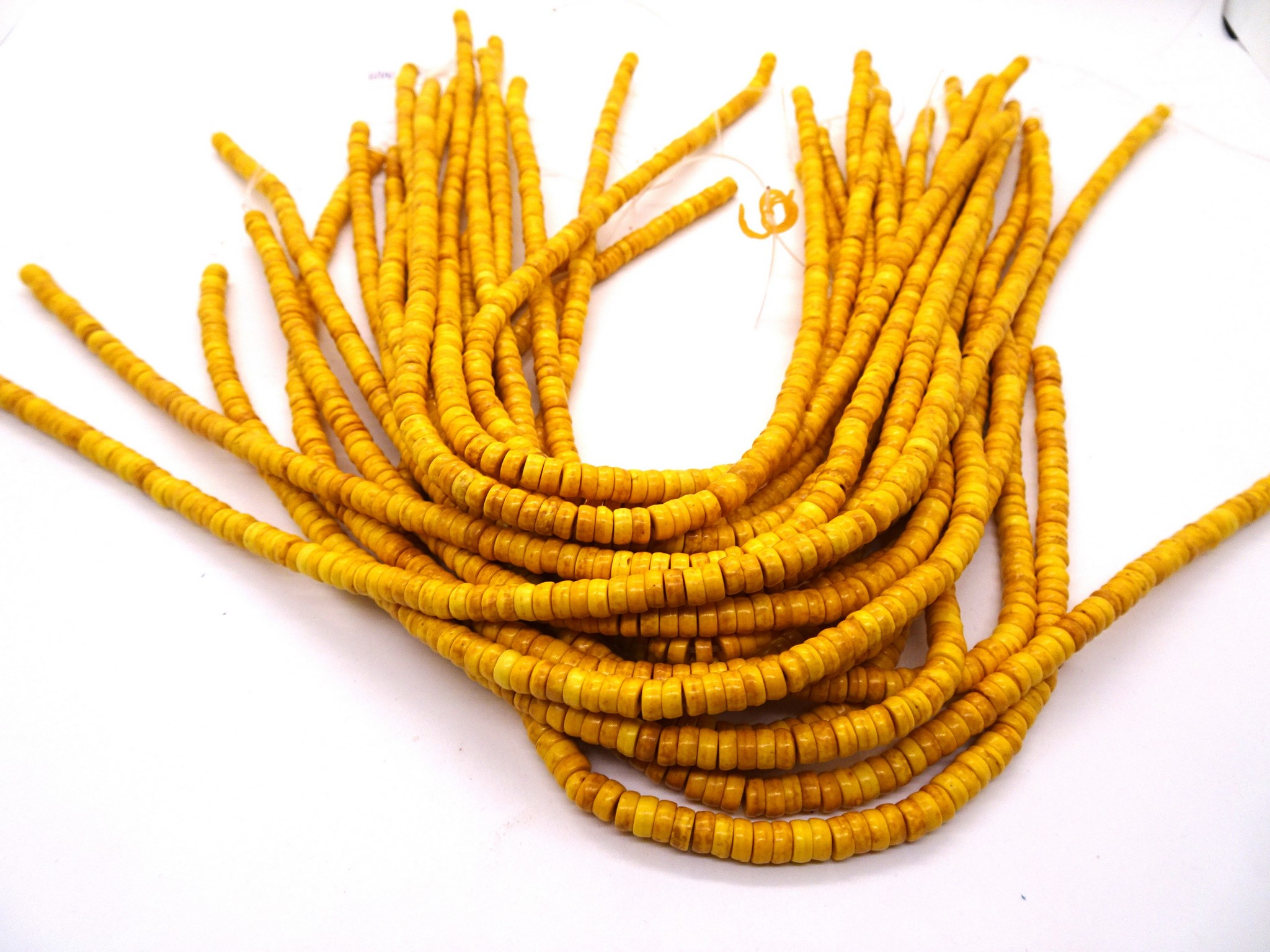 (image for) Yellow rondel heishi beads 2x5.5mm $1511